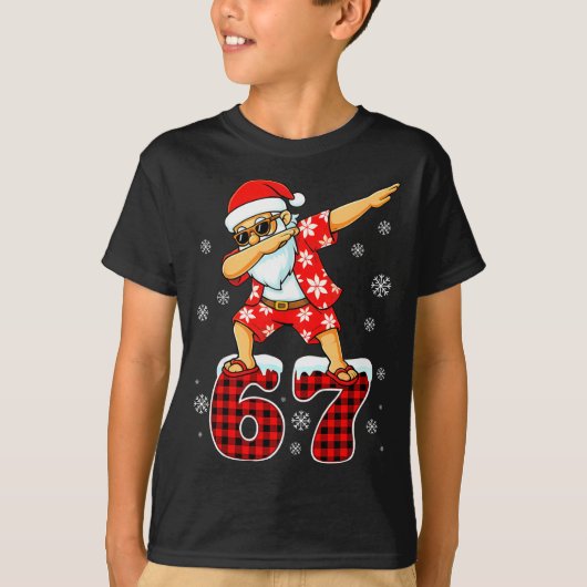Funny Cool Dabbing Santa Hawaii 67 Meme Christmas  T-Shirt (Vorderseite)