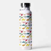 Funny Cool Dinosaur Muster Personalisiert Trinkflasche (Rechts)