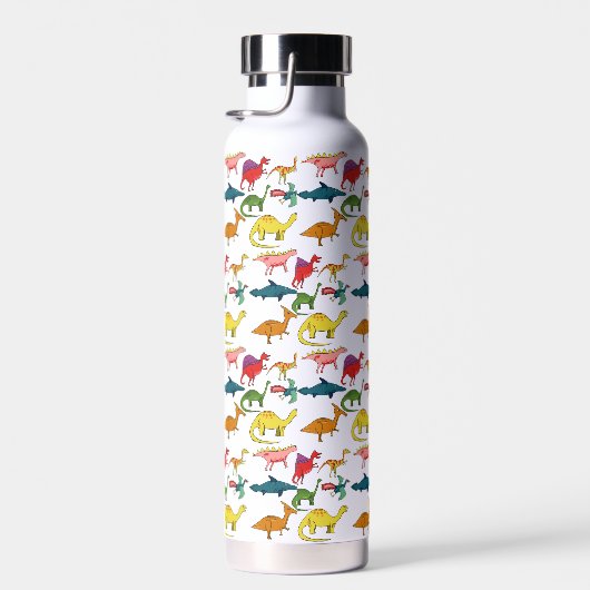 Funny Cool Dinosaur Muster Personalisiert Trinkflasche (Rechts)