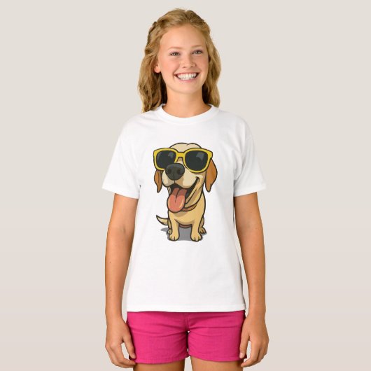 Funny Cool Dog Kids T-Shirt (Vorne ganz)
