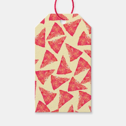 Funny Cool Funky Pizza Pattern Geschenkanhänger (Vorderseite)