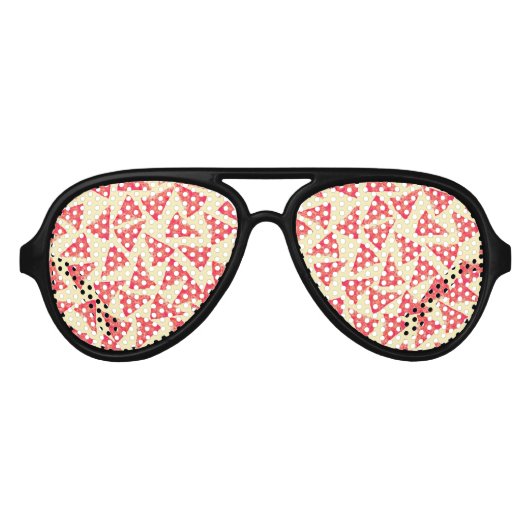 Funny Cool Funky Pizza Pattern Sonnenbrille (Vorderseite)