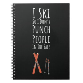Funny Cool Gifts For Ski Lovers Skiers Skiing Notizblock