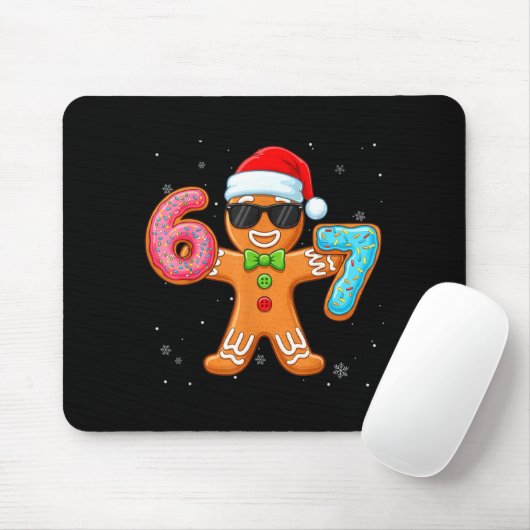 Funny Cool Gingerbread Six Seven 67 Ice Cream Drip Mousepad (Mit Mouse)