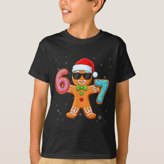 Funny Cool Gingerbread Six Seven 67 Ice Cream Drip T-Shirt (Vorderseite)