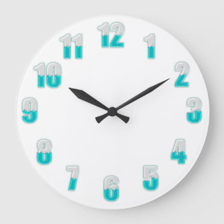 Funny cool große halbe Zahlen aquamarin Wanduhr