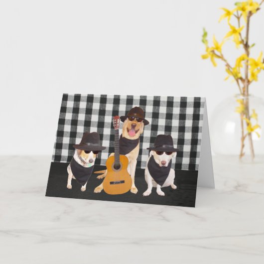 Funny Cool Hunde Karte (Gelbe Blume)