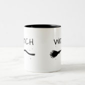 Funny Cool Minimal Hexenkupplung Couple Zweifarbige Tasse (Mittel)
