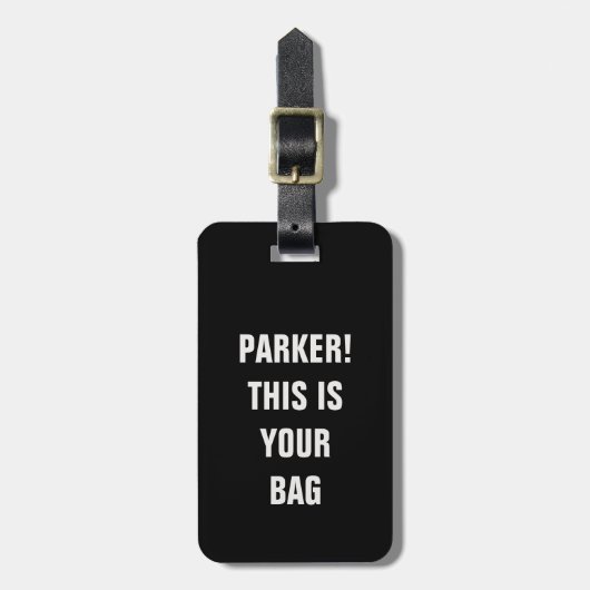 Funny Cool Minimalistisch Typografy Individuelle N Gepäckanhänger (Vorderseite vertikal)