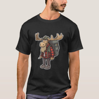 Funny Cool Moose Hiker T-Shirt