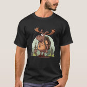 Funny Cool Moose Hiker T-Shirt (Vorderseite)