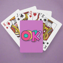 Funny Cool "OK" Bold Lila Colors Trendy Game Spielkarten