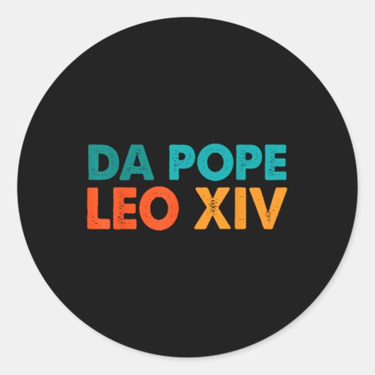 Funny Cool Retro Da Pope T-Shirt New Pope Leo Xiv  Runder Aufkleber (Vorderseite)