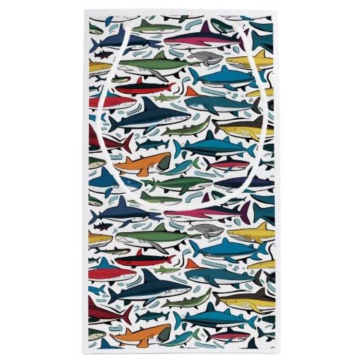 Funny Cool Shark Print Abstrakt Generic Kleine Geschenktüte (Rückseite)