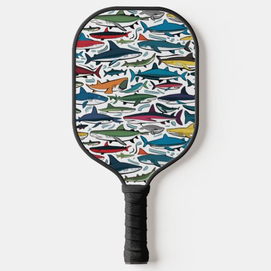 Funny Cool Shark Print Abstrakt Pickleball Schläger (Vorderseite)