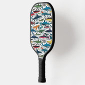 Funny Cool Shark Print Abstrakt Pickleball Schläger (Links)