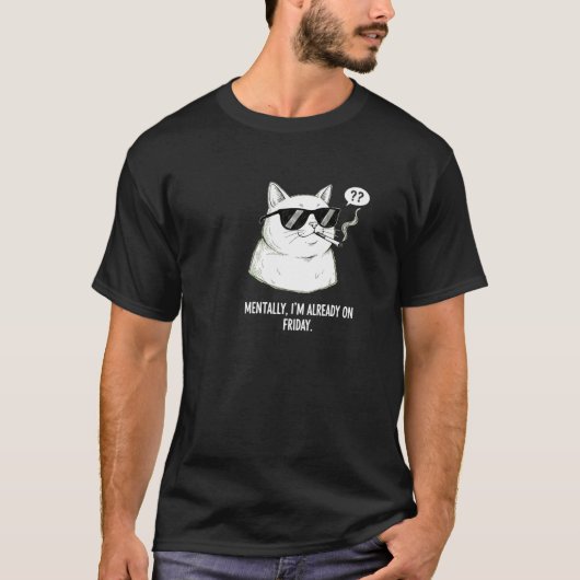 Funny Cool Smoking Cat Quote T-Shirt (Vorderseite)