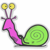 Funny Cool Snail Cartoon Aufkleber (Vorderseite)