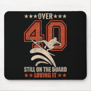 Funny Cool Surfer Typ Surfboard 40 Jahre Altes Sur Mousepad