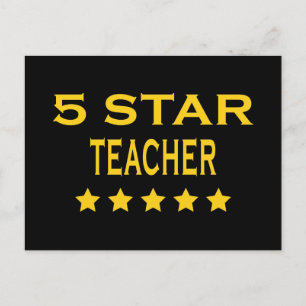 Funny Cool Teacher : Fünf-Sterne-Lehrer Postkarte