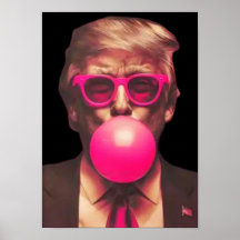 Funny Cool Trump Bubble Gum Pink