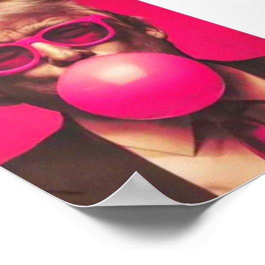 Funny Cool Trump Bubble Gum Pink Poster (Ecke)