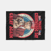Funny Cool Trump Groundhog macht Groundhog Day Gre Fleecedecke (Vorderseite (Horizontal))