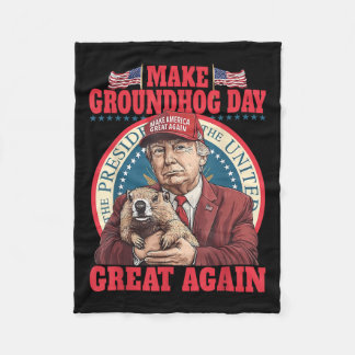 Funny Cool Trump Groundhog macht Groundhog Day Gre Fleecedecke