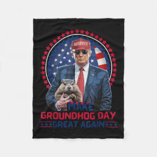 Funny Cool Trump Groundhog macht Groundhog Day Gre Fleecedecke