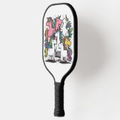 Funny Cool Unicorn Abstrakte Kunst Pickleball Schläger (Links)