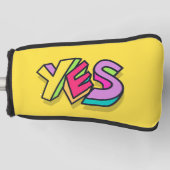 Funny Cool "YES" Fett gelb farbige Sportarten Golf Headcover (Vorderseite)