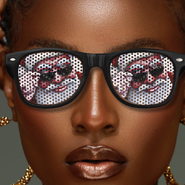 Funny Cooler Weihnachtsmann in Sonnenbrille Weihna (Christmas retro sunglasses with Santa Claus wearing glasses)