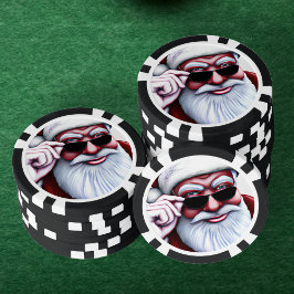 Funny Cooler Weihnachtsmann in Sonnenbrille Weihna Pokerchips