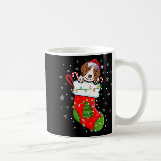 Funny Coonhound Dog In Christmas Socks Lights Xmas Kaffeetasse (Rechts)