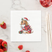 Funny Coonhound Xmas Lighting Santa Coonhound Hund Serviette (Beispiel)