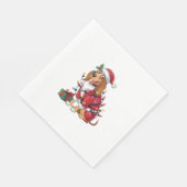 Funny Coonhound Xmas Lighting Santa Coonhound Hund Serviette (Ecke)