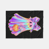 Funny Coquette Bow Ghost Pumpkin Halloween Soky Se Fleecedecke (Vorderseite (Horizontal))