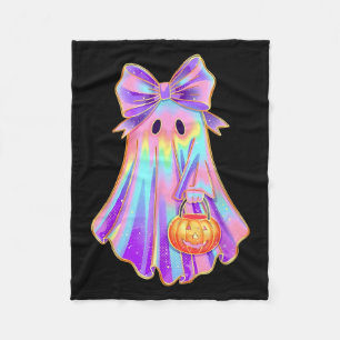 Funny Coquette Bow Ghost Pumpkin Halloween Soky Se Fleecedecke