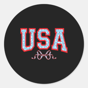 Funny Coquette Usa Niedlich Bow American 4. Juli P Runder Aufkleber