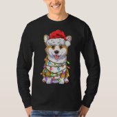 Funny Corgi Christmas Tree Lights Geschenk Weihnac T-Shirt (Vorderseite)