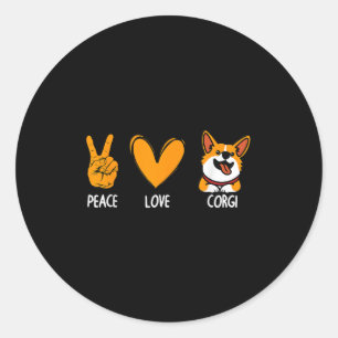 Funny Corgi Design für Männer Frauen Kinder Hundeh Runder Aufkleber