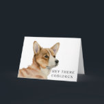 Funny Corgi Dog Happy Birthday Corgeous Karte<br><div class="desc">Die niedliche Geburtstag- und Witterungskarte mit Aquarellmalerei eines weißen Korgi-Hundes. Sein Gesicht dreht sich leicht in Richtung unserer Richtung. Im Text steht "HEY There CORGEOUS". Eine tolle Karte,  die Sie an Ihre Freundin oder Ihren Freund schicken können.</div>