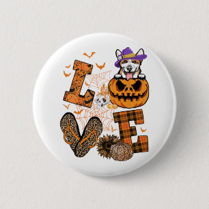 Funny Corgi Dog Lover Gift Liebe Corgi Halloween Button
