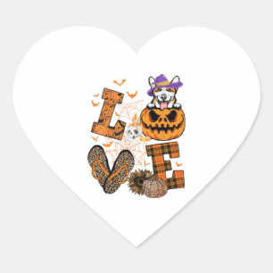 Funny Corgi Dog Lover Gift Liebe Corgi Halloween Herz-Aufkleber
