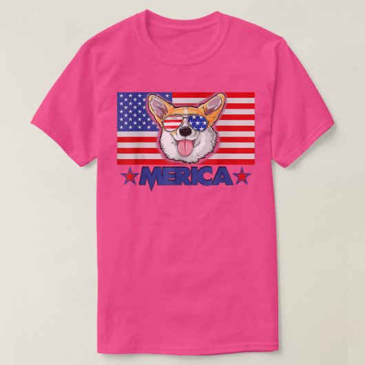 Funny Corgi Dog Merica 4. Juli Independence Da T-Shirt (Design vorne)