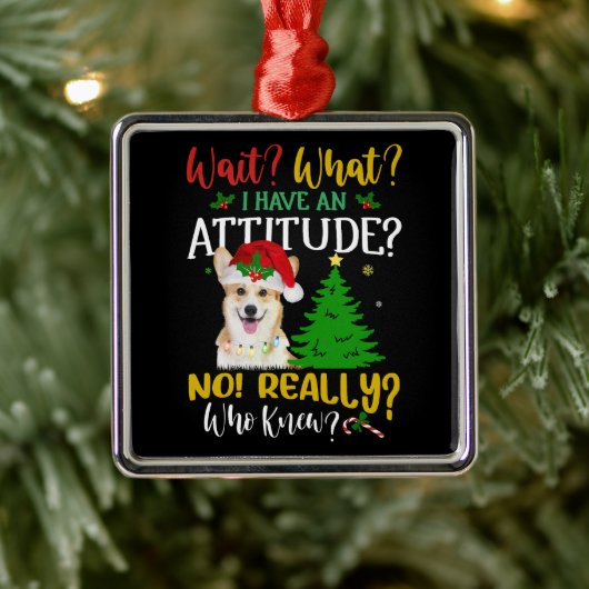 Funny Corgi Dog Ornament Aus Metall (Baum)