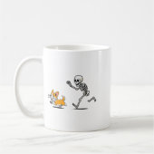 Funny Corgi Dog Steals Skeleton Bone Halloween  Kaffeetasse (Links)