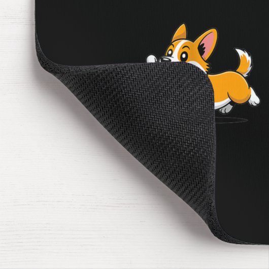 Funny Corgi Dog Steals Skeleton Bone Halloween Mousepad (Ecke)