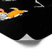 Funny Corgi Dog Steals Skeleton Bone Halloween  Poster (Ecke)
