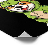 Funny Corgi Dog T-rex Costume Christmas Kids Boys  Poster (Ecke)